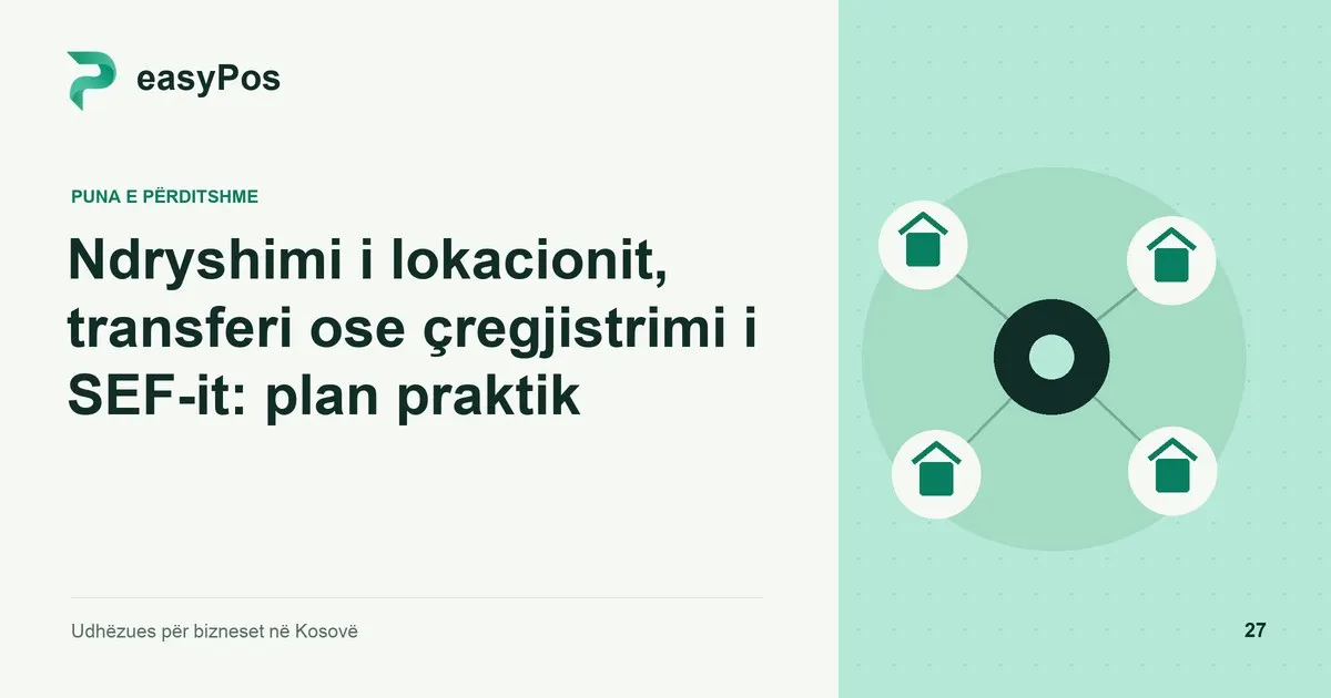 Ilustrim easyPos për artikullin: Ndryshimi i lokacionit, transferi ose çregjistrimi i SEF-it: plan praktik