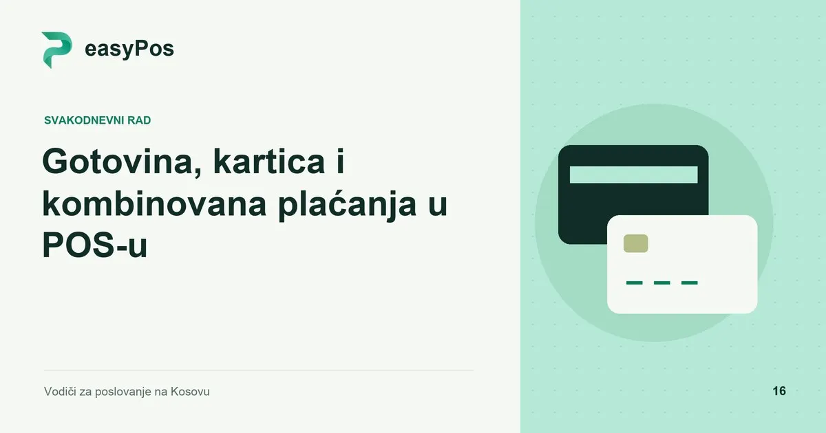 easyPos ilustracija za članak: Gotovina, kartica i kombinovana plaćanja u POS-u