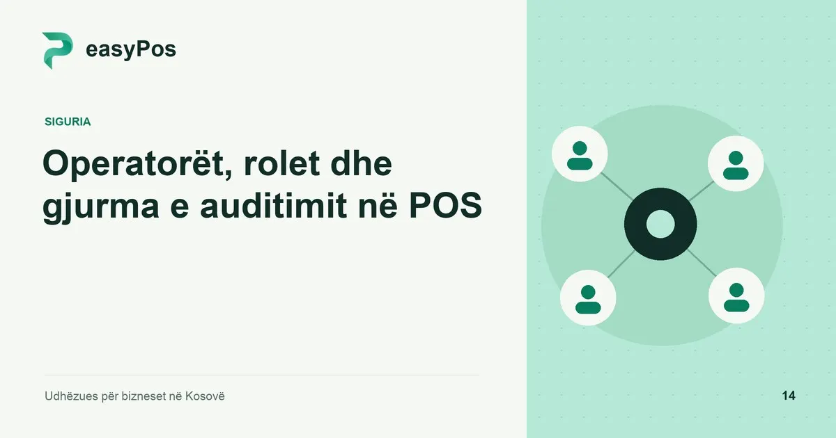 Ilustrim easyPos për artikullin: Operatorët, rolet dhe gjurma e auditimit në POS