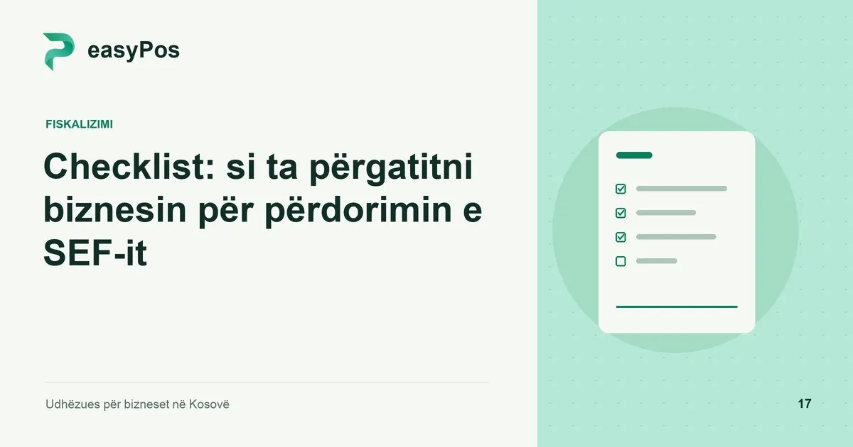 Ilustrim easyPos për artikullin: Checklist: si ta përgatitni biznesin për përdorimin e SEF-it