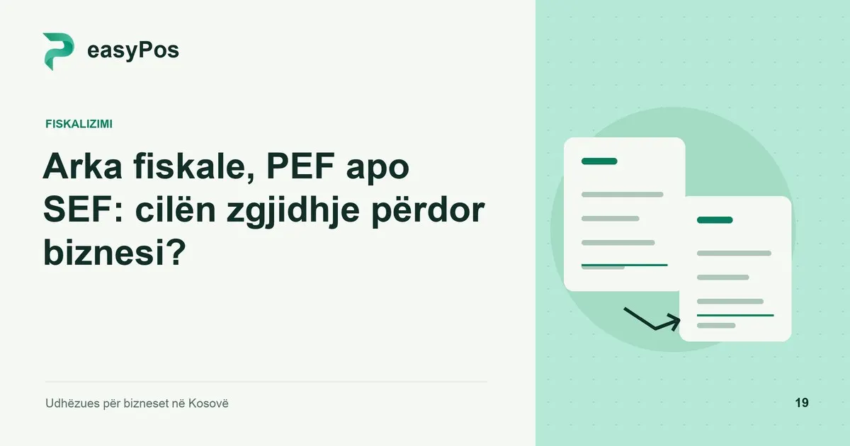 Ilustrim easyPos për artikullin: Arka fiskale, PEF apo SEF: cilën zgjidhje përdor biznesi?