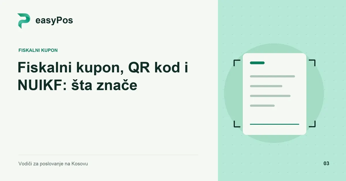 easyPos ilustracija za članak: Fiskalni kupon, QR kod i NUIKF: šta znače