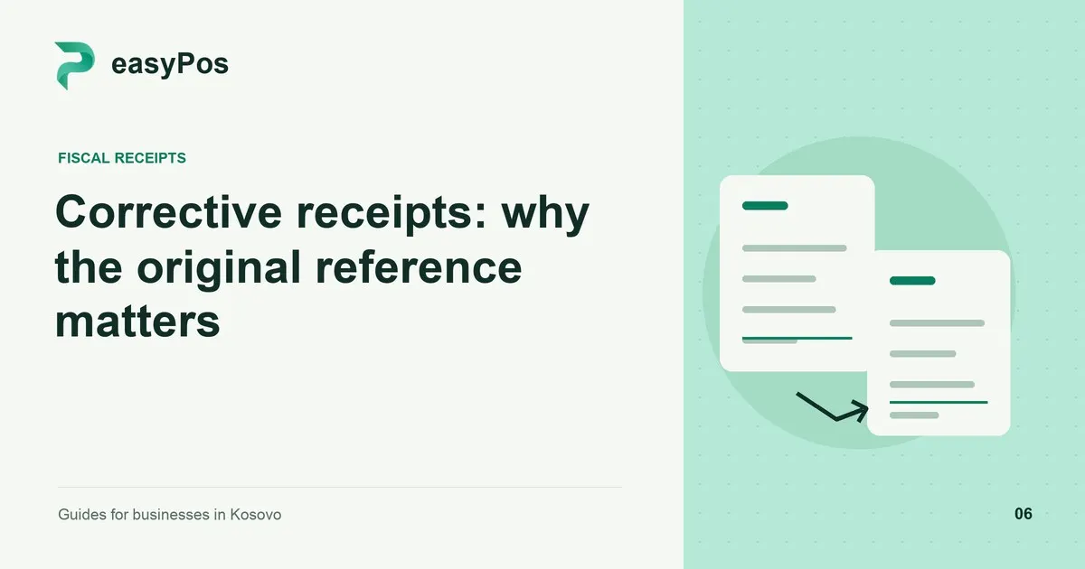 easyPos illustration for: Corrective receipts: why the original reference matters