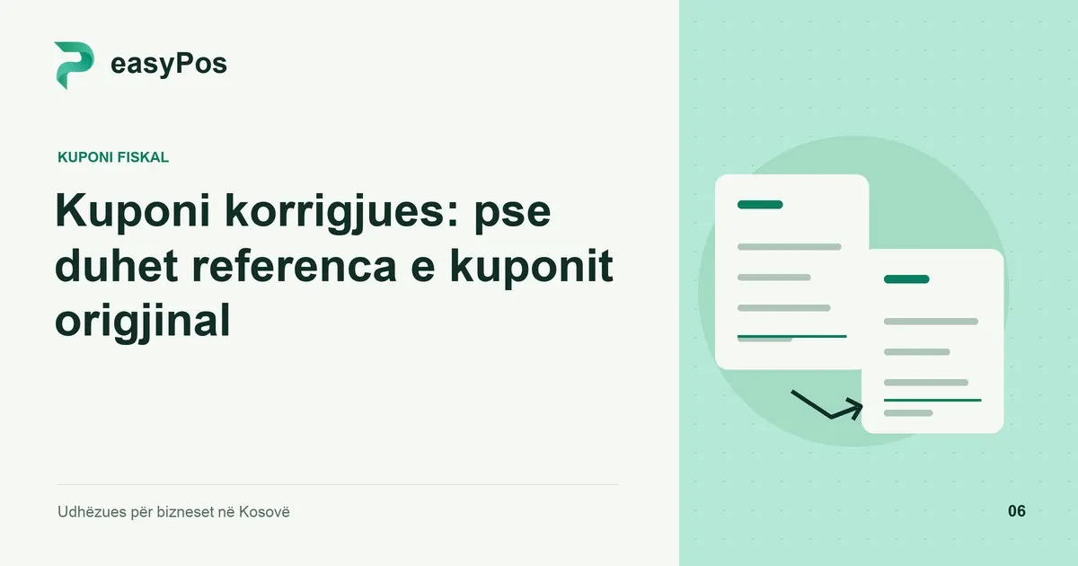Ilustrim easyPos për artikullin: Kuponi korrigjues: pse duhet referenca e kuponit origjinal