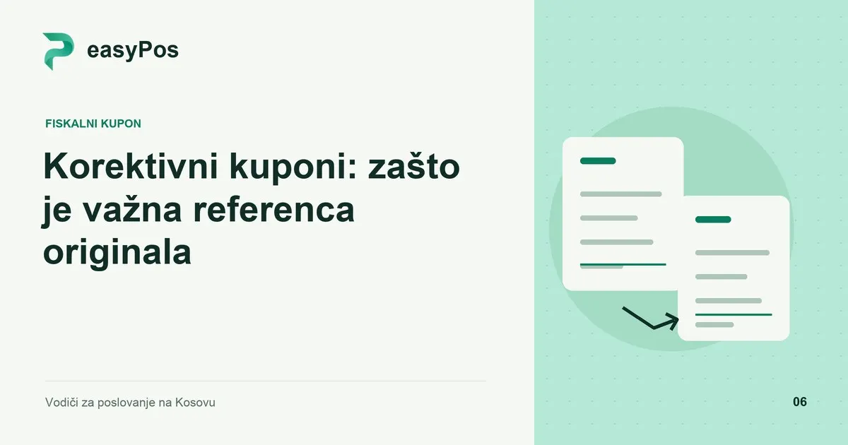 easyPos ilustracija za članak: Korektivni kuponi: zašto je važna referenca originala