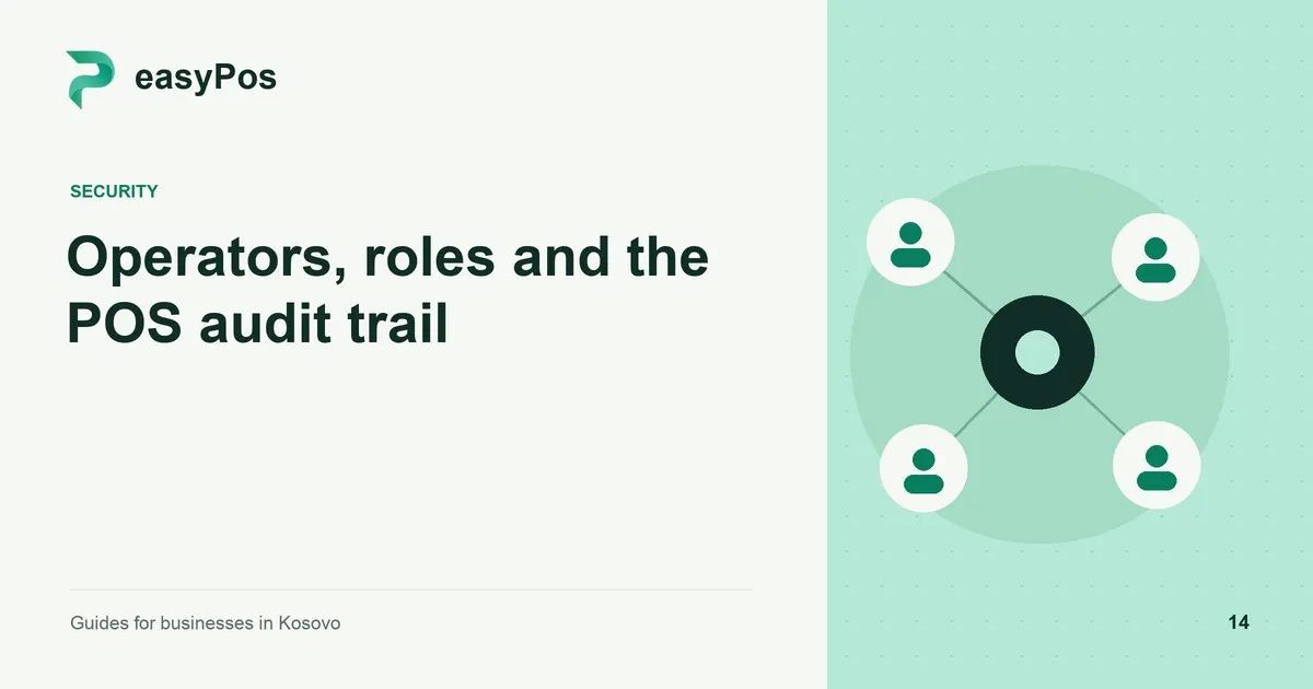 easyPos illustration for: Operators, roles and the POS audit trail